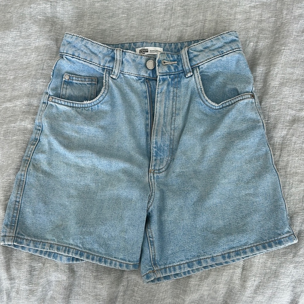 Light Blue High Waist Denim Shorts